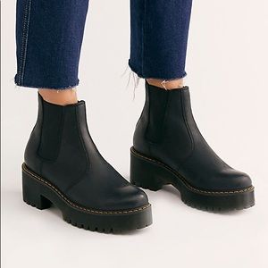Dr Marten Rometty Black Leather Platform Boots